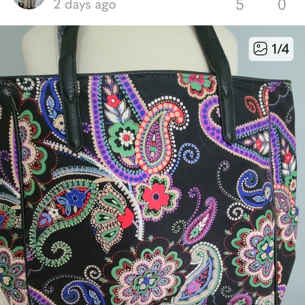 Elegant Black Paisley Tote Bag